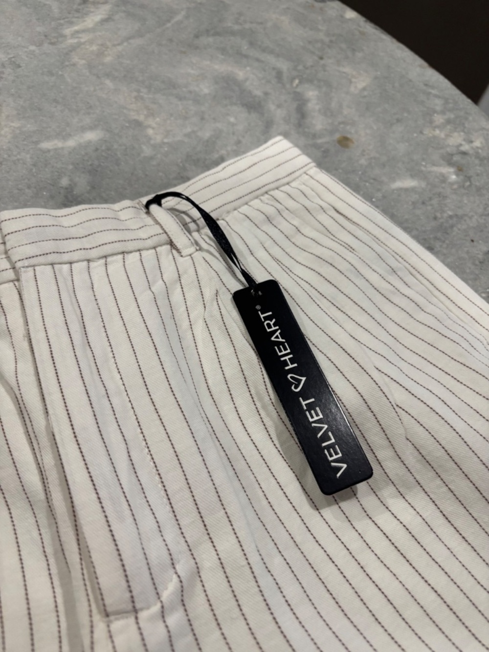 VELVET HEART PINSTRIPE SHORTS - Picture 7 of 14